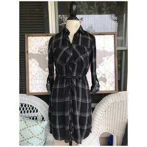 Love Notes Navy Plaid Tunic Dress